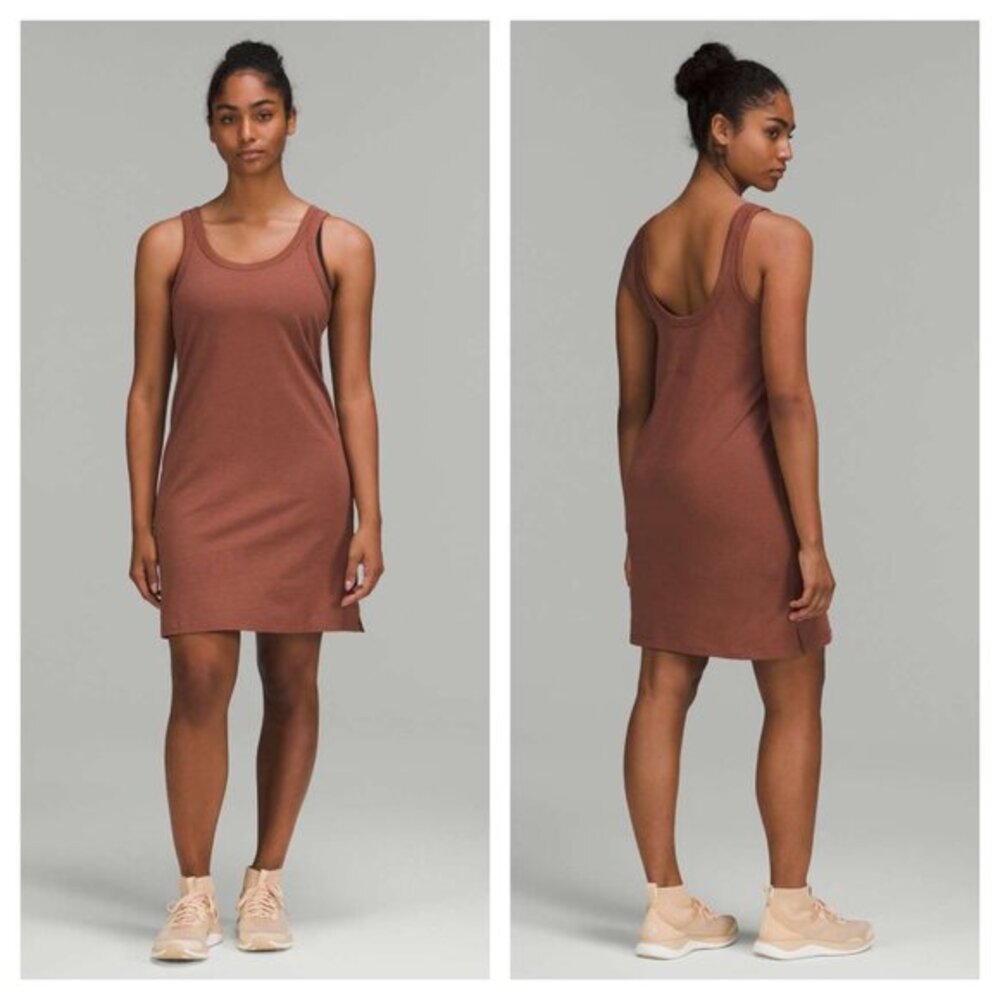 Lululemon Classic-Fit Cotton-Blend Scoop Dress 8 Ancient Copper